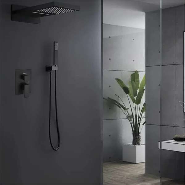 Atlass Rectangle Waterfall Set - Black