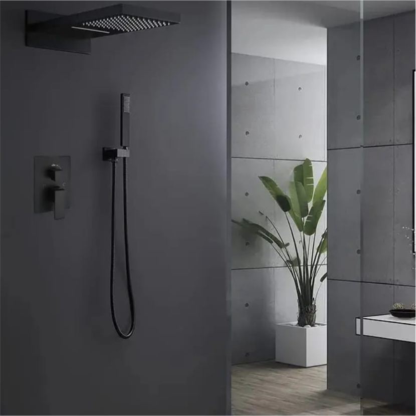 Atlass Rectangle Waterfall Set - Black