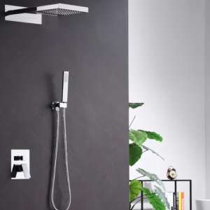 Atlass Rectangle Waterfall Set - Chrome