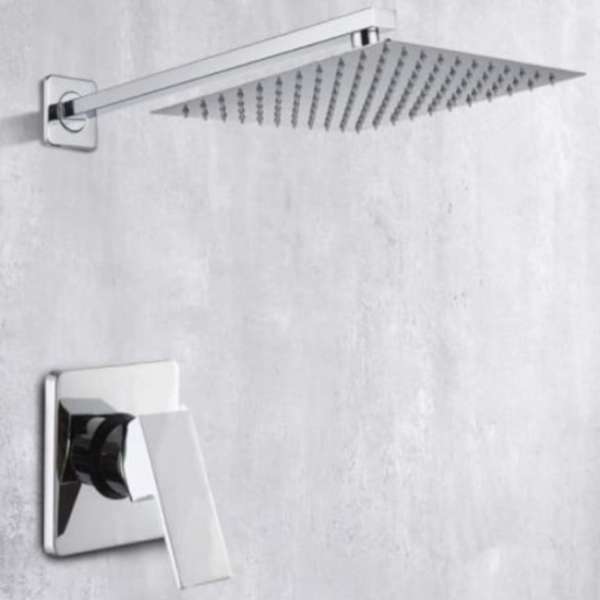 Astra rain shower set square — Chrome