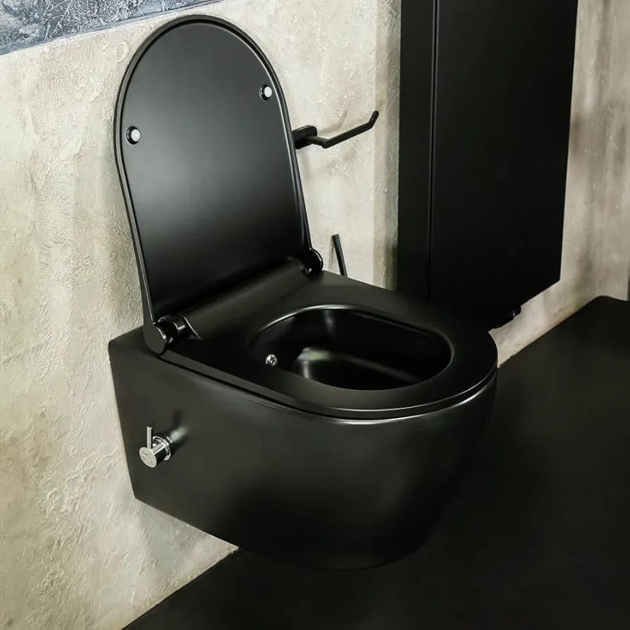 Mira Wall-Hung Bidet Toilet Black - Image 4